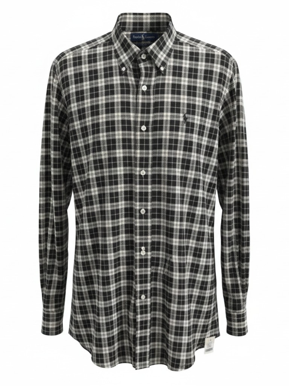 Vintage 1990's Ralph Lauren "Blake" Black and White Plaid Button-Down Shirt